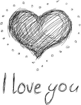 I love you - beauty pattern putline heart.