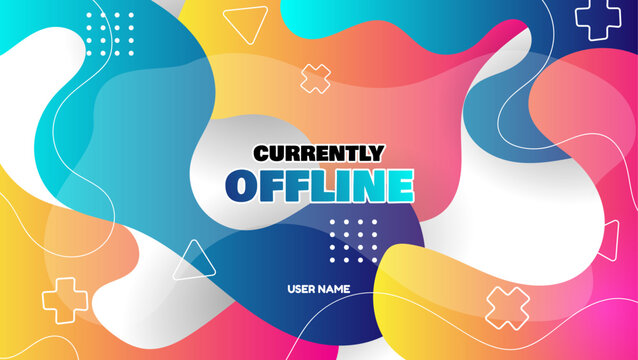 colorful offline banner design for streamers with abstract background
