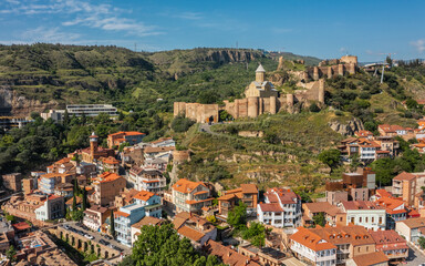 Aerial view of old town of Tbilisi