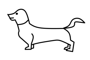 Line drawing Dog isolated on white background. Vector Formats.