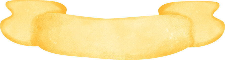 Cute yellow banner watercolor ribbon painting