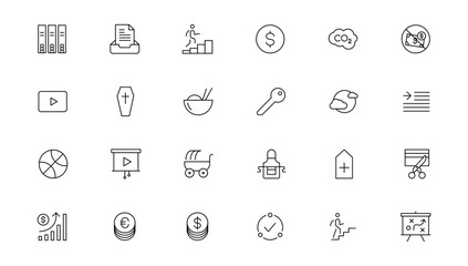 Set of thin line web icon set, simple outline icons collection, Pixel Perfect icons, Simple vector illustration