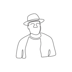 simple drawing on line art people vector