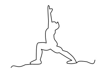 gymnastics line drawing isolated on white background. Vector illustration.