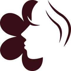 Woman face icon or design element. Vector