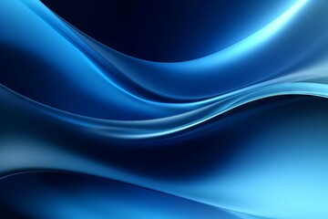 abstract blue background with flowing, smooth lines that shimmer and shine. Generative ai