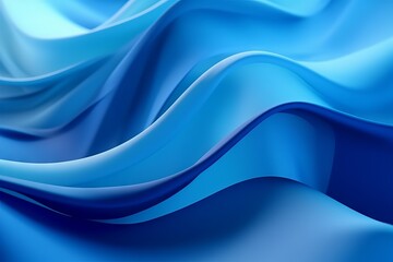 Obraz premium abstract blue background with flowing, smooth lines that shimmer and shine. Generative ai