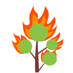 Illustration of a Burning Tree