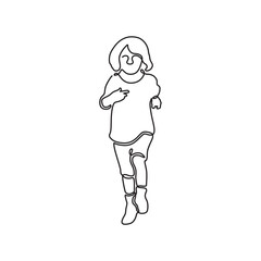 simple drawing on line art of children vector