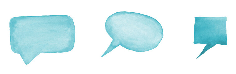 Light Blue Watercolor Speech Bubble