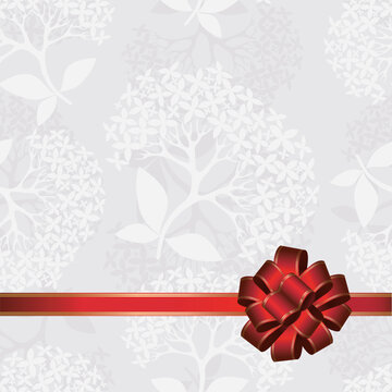 Seamless love bow card, valentine day, celebrate ribbon background, flower vector illustration