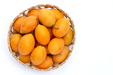 Marian plum fruit isolated on white background