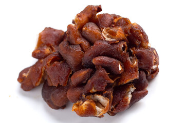 Sour tamarind on white background.