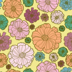 Fotobehang Vector seamless vintage floral botany pattern © Designpics