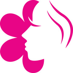 Woman face icon or design element. Vector