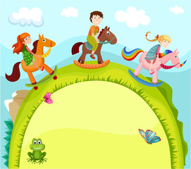vector illustration of a cute children card
