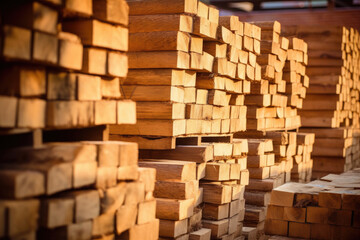 stack of wood. Generative AI