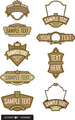 A wide selection of vector elements for logos, labels, menus, and more! Need a quick logo? Just drop your text into one of these babies and you’re off to the races! Easy to edit shapes and colors.