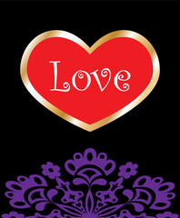 Vector Illustration for the country of Love Heart Button.