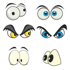 eyes cartoon isolated on white