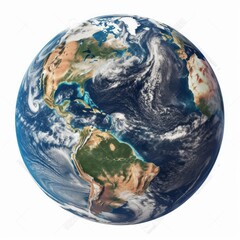 Fototapeta premium Planet Earth globe from space isolated. Generative AI