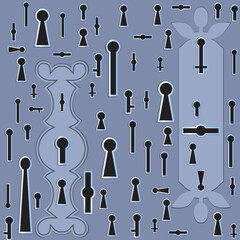 Key hole seamless business career choice background. Dilemma opportunity vector texture concept. Element for design.