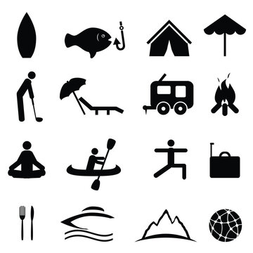 Sports and recreation icon set