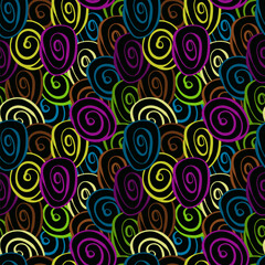 vector seamless pattern with funky circles, looks like thread tangles