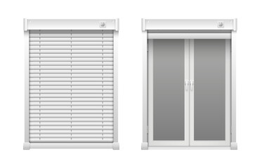 Window With Blinds Set