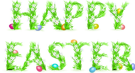 Greeting Card. Happy Easter. Illustration on white background