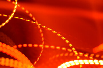 Vibrant blurred lights during motion photography