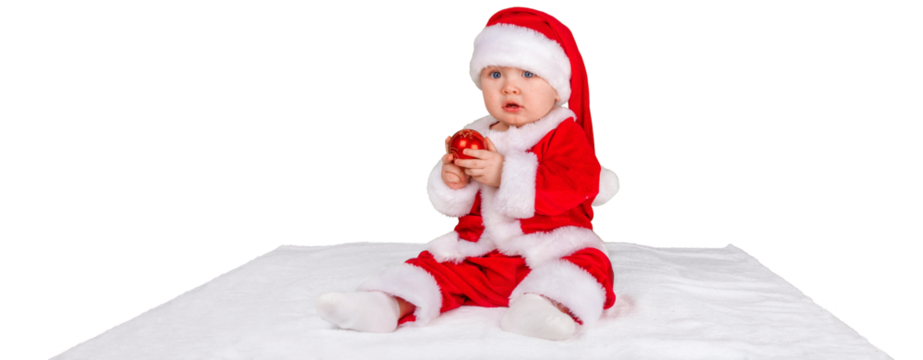 Cute Santa Claus boy isolated on white background - Powered by Adobe