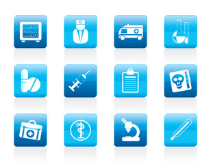 Fototapeta na wymiar Medical and healthcare Icons Vector Icon Set
