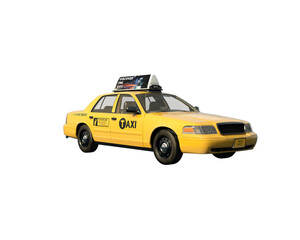 3d render yellow taxi cab