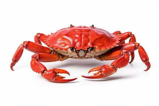 Red Alaskan King Crab Isolated on white background. Generative AI
