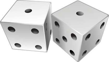 Dice showing a total of two, snake eyes.