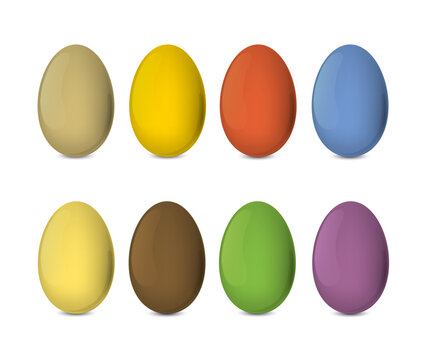 Easter eggs set. Colorful, realistic vector illustration, EPS10.