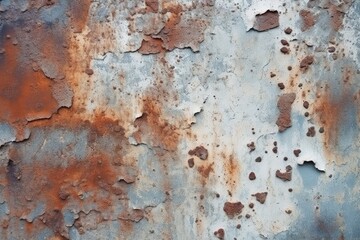 Rust of metals. Corrosive Rust on old iron white. Generative AI