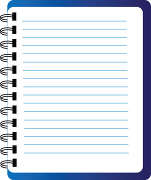 Vector blue notepad isolated over white background