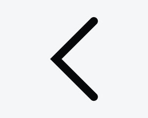 Less Than Icon. Left Arrow Math Mathematics Algebra Backward Back Previous Traffic Sign Symbol Black Artwork Graphic Illustration Clipart EPS Vector