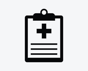 Fototapeta premium Medical Form Icon Clipboard Health Record Patient Information Hospital List Document Sign Symbol Black Artwork Graphic Illustration Clipart EPS Vector