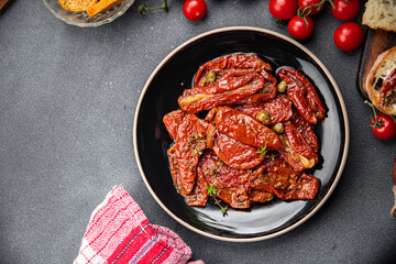 tomato antipasti sun dried food vegetable meal snack on the table copy space food background rustic top view