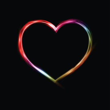 Valentines Day background with a neon heart shape