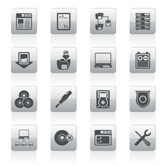 Fototapeta premium Server Side Computer icons - Vector Icon Set