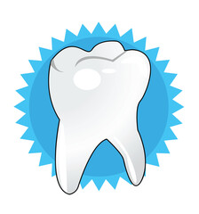 Vector illustration of white tooth