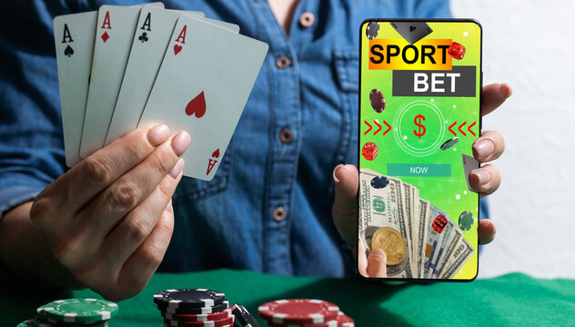 smartphone against gambling app screen