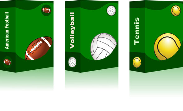 Sport box - American Football, Volleyball, Tennis