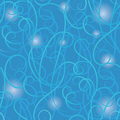 Wave floral seamless background. Pattern vector illustration water.