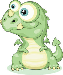 Fototapeta premium Cute cartoon dragon .Vector eps8