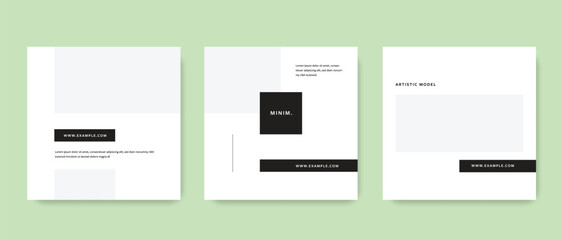 Minimal Social media Layouts, square web banners for business, editable digital marketing posts, elegant and simple design with place for photos and copy space